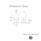 Sedia direzionale in vera pelle bovina di tipo fiore Ambra moderna Viadurini