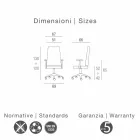Sedia direzionale moderna in similpelle Edda, made in Italy Viadurini