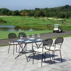 Sedia Giardino Impilabile con Struttura in Ferro Color Antracite - Nadege Viadurini