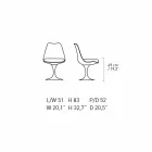 Sedia Girevole in Alluminio Laccato con Seduta in Pelle Made in Italy - Cabiria Viadurini