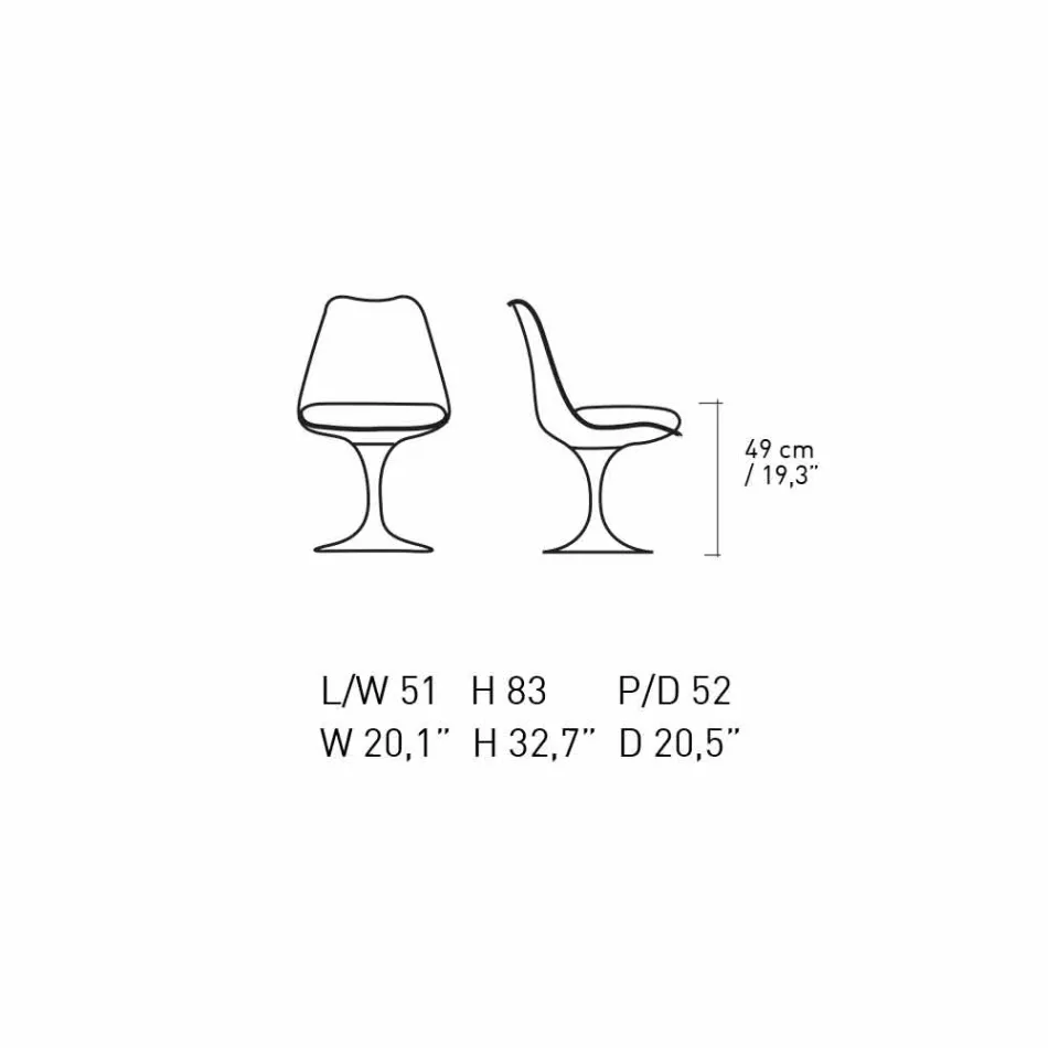 Sedia Girevole in Alluminio Laccato con Seduta in Pelle Made in Italy - Cabiria Viadurini