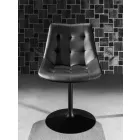 Sedia Girevole, Seduta in Ecopelle Lavorazione Capitonnè - Aura Viadurini
