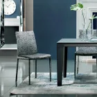 Sedia Imbottita e Rivestita in Tessuto Made in Italy 4 Pezzi - Monnalisa Viadurini