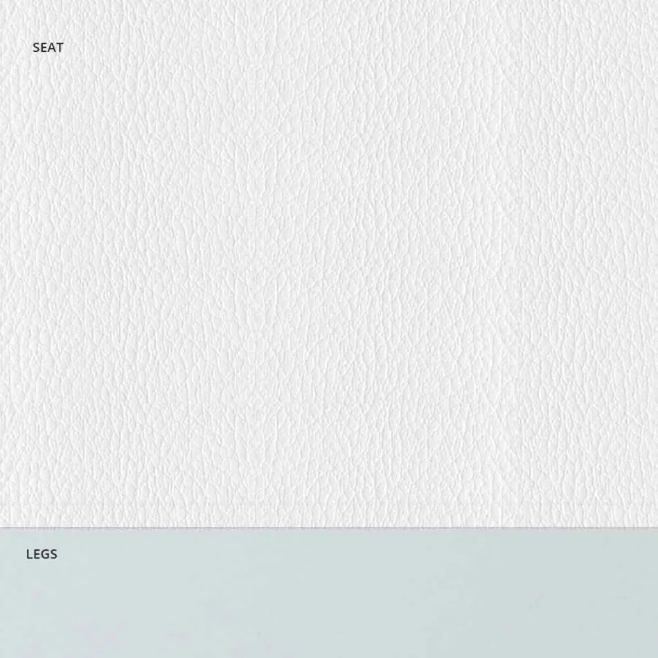 Sedia Imbottita in Acciaio e Seduta Ecopelle con Bordo Bianco – Nirvana Viadurini