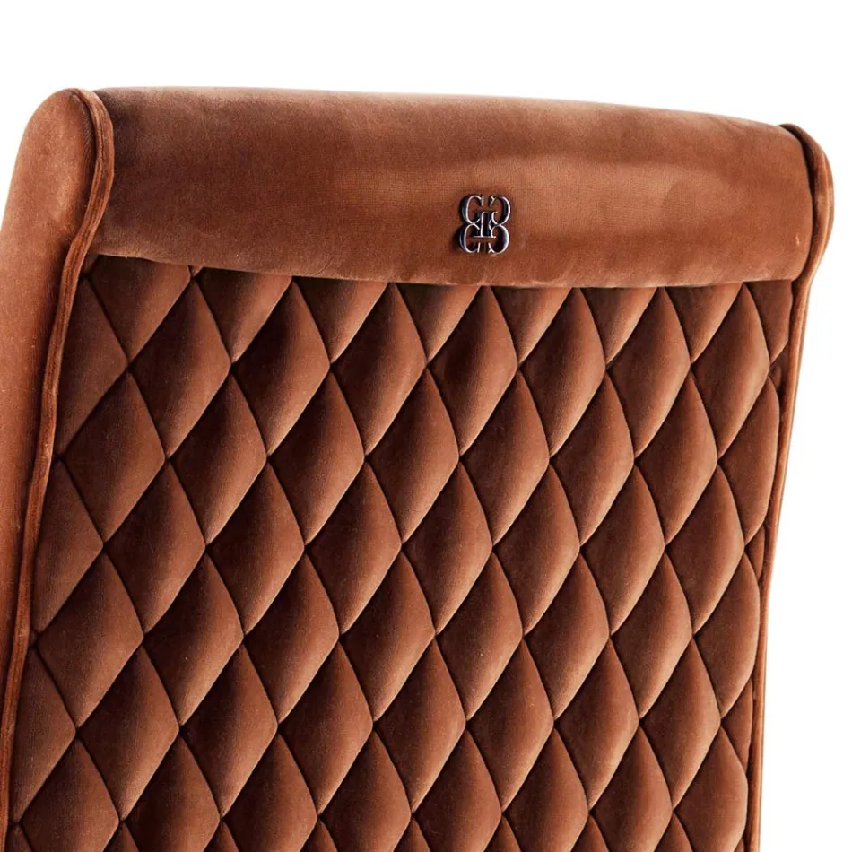 Sedia imbottita in legno massello living Grilli Zarafa fatta in Italia, 2 pezzi Viadurini