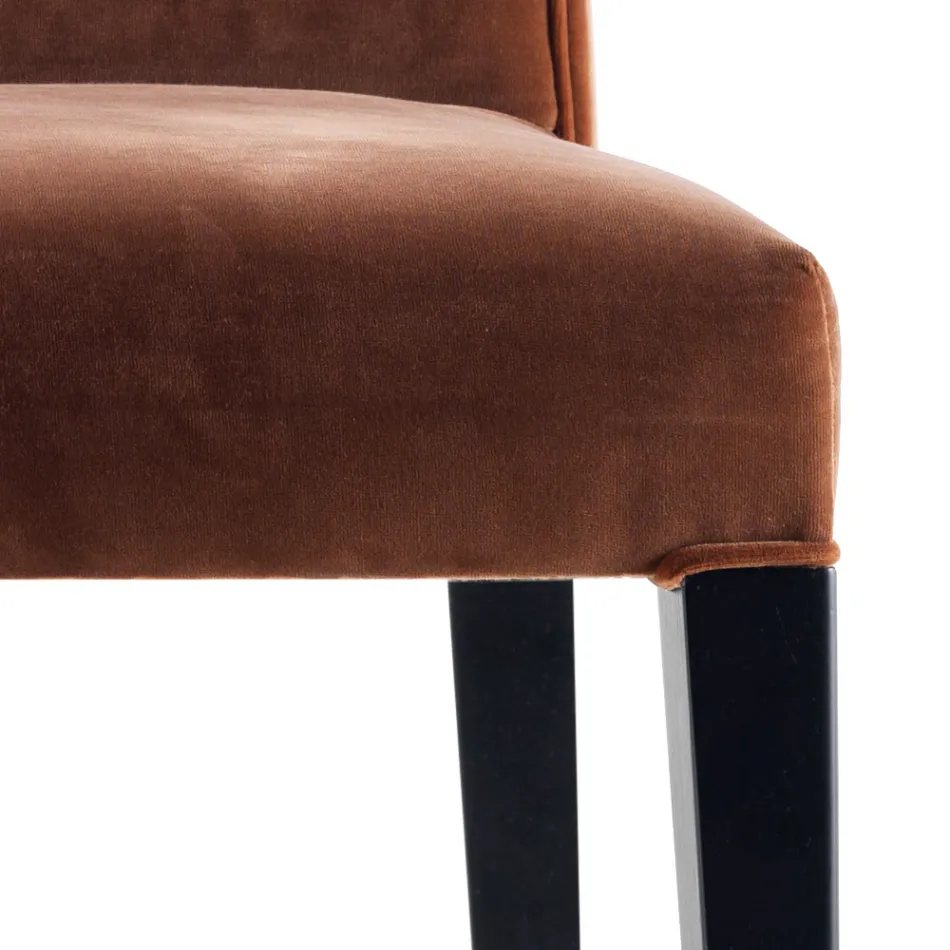 Sedia imbottita in legno massello living Grilli Zarafa fatta in Italia, 2 pezzi Viadurini