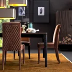 Sedia imbottita in legno massello living Grilli Zarafa fatta in Italia, 2 pezzi Viadurini