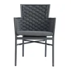 Sedia Impilabile con Braccioli e Schienale in Corda Imbottita - Gardenia Viadurini