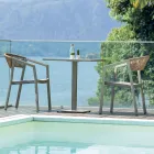 Sedia Impilabile con Seduta in Textilene e Schienale in Twist Wicker - Passione Viadurini