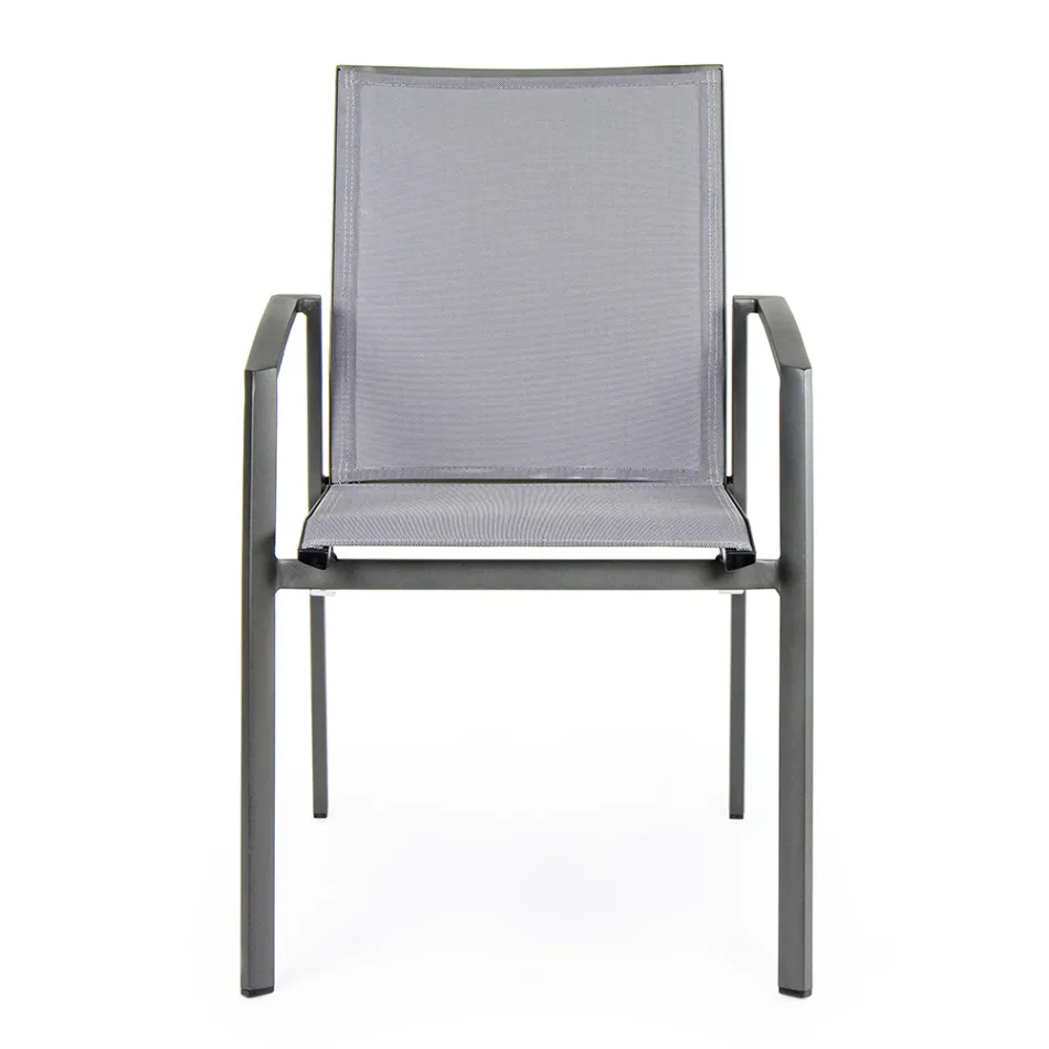 Sedia Impilabile da Esterno Alluminio Verniciato, Homemotion, 4 pezzi - Odelia Viadurini