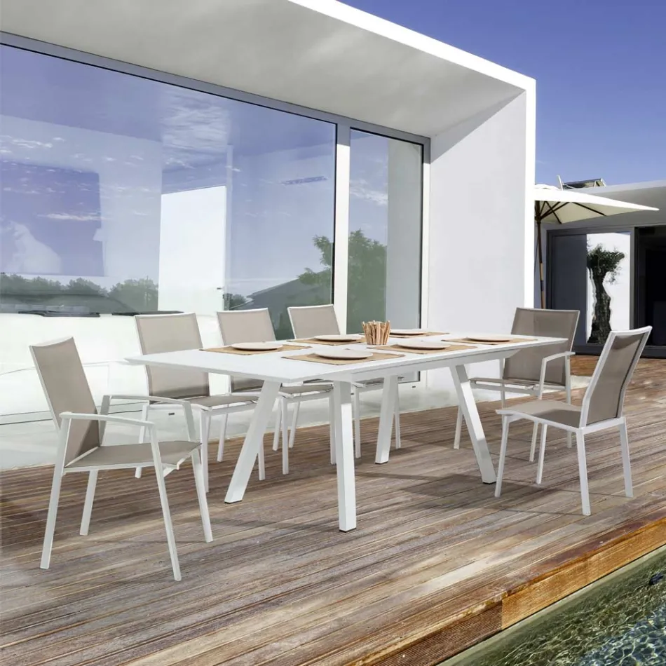 Sedia Impilabile da Esterno Alluminio Verniciato, Homemotion, 4 pezzi - Odelia Viadurini