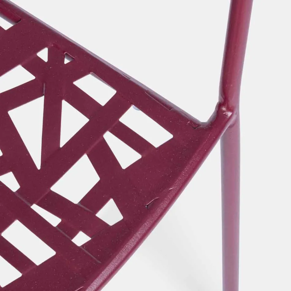 Sedia Impilabile da Esterno in Acciaio Finitura Opaca, 4 Pezzi - Ralia Viadurini