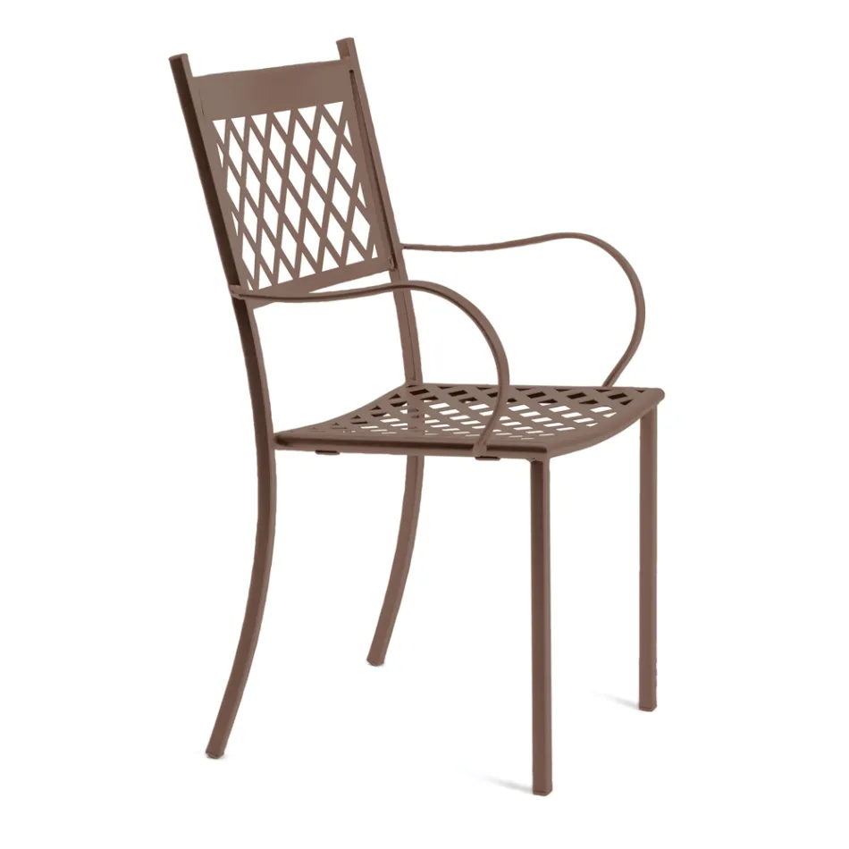 Sedia Impilabile da Esterno in Acciaio Zincato Made in Italy 4 Pezzi - Celia Viadurini