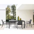 Sedia Impilabile da Esterno in Tessuto e Alluminio Verniciato, 4 Pezzi - Assia Viadurini