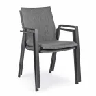 Sedia Impilabile da Esterno in Tessuto e Alluminio Verniciato, 4 Pezzi - Assia Viadurini