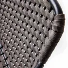 Sedia Impilabile da Giardino con Braccioli in Metallo e Corda, 4 Pezzi - Cabaret Viadurini