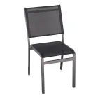 Sedia Impilabile da Giardino in Alluminio e Textilene Bianco o Grigio - Floraforma Viadurini