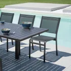 Sedia Impilabile da Giardino in Alluminio e Textilene Bianco o Grigio - Floraforma Viadurini