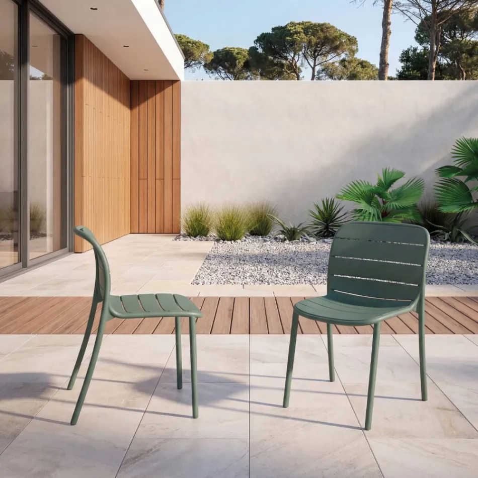 Sedia Impilabile da Giardino in Polipropilene Colorato di Design - Matisse Viadurini