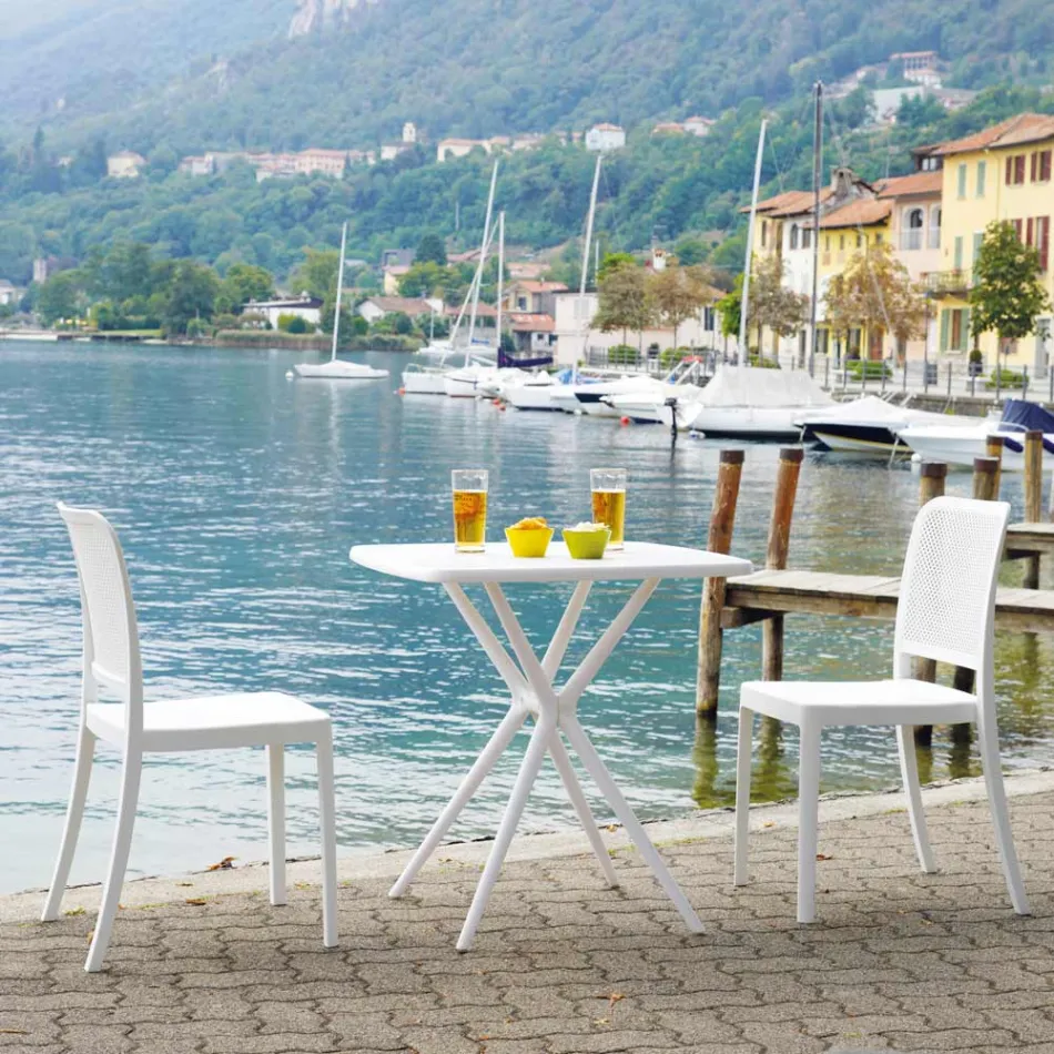 Sedia Impilabile da Giardino in Polipropilene e Fibra di Vetro - Ciop Viadurini