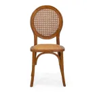 Sedia Impilabile da Soggiorno in Legno di Ailando e Paglia di Vienna - Laguna Viadurini