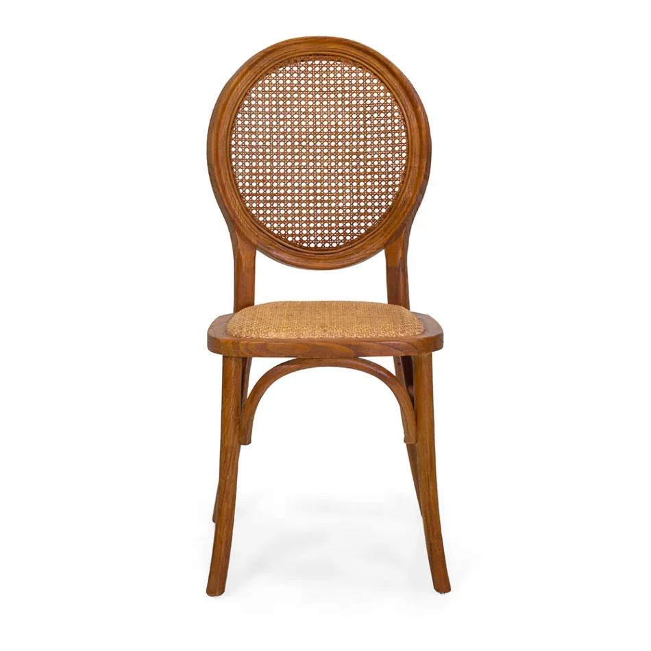 Sedia Impilabile da Soggiorno in Legno di Ailando e Paglia di Vienna - Laguna Viadurini