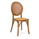 Sedia Impilabile da Soggiorno in Legno di Ailando e Paglia di Vienna - Laguna Viadurini