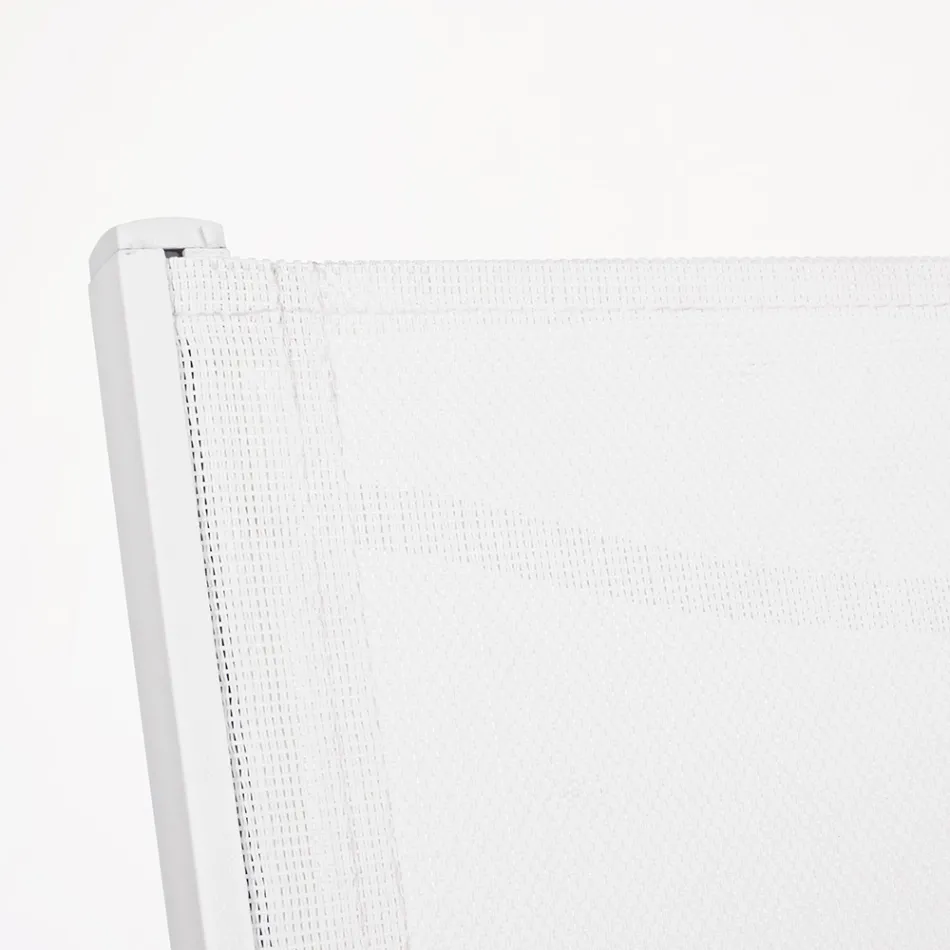 Sedia Impilabile in Alluminio e Textilene da Giardino, Design Moderno - Franz Viadurini