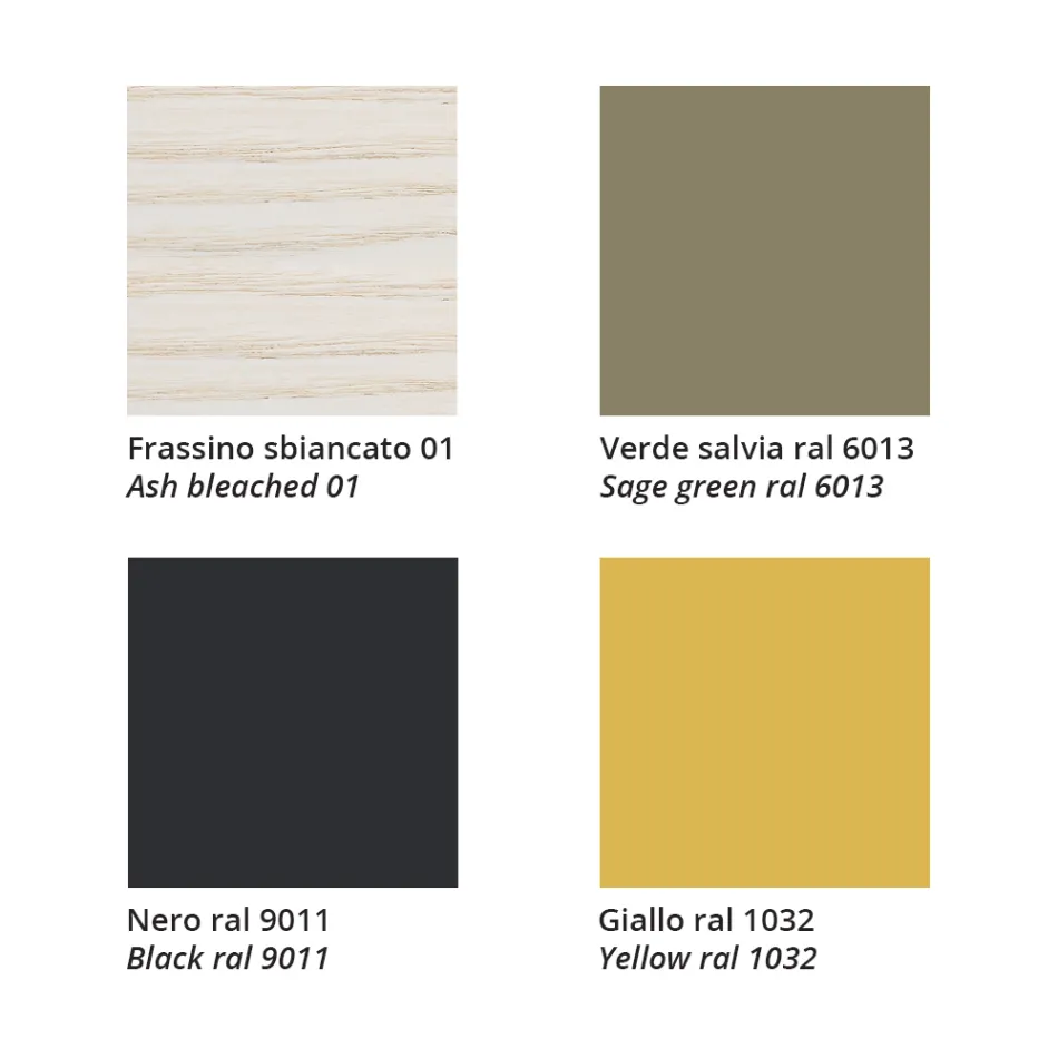 Sedia Impilabile in Frassino con Seduta in Tessuto Made in Italy, 2 Pezzi - Oslo Viadurini