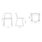 Sedia Impilabile in Legno con Seduta in Velluto Made in Italy, 2 Pezzi - Lipsia Viadurini