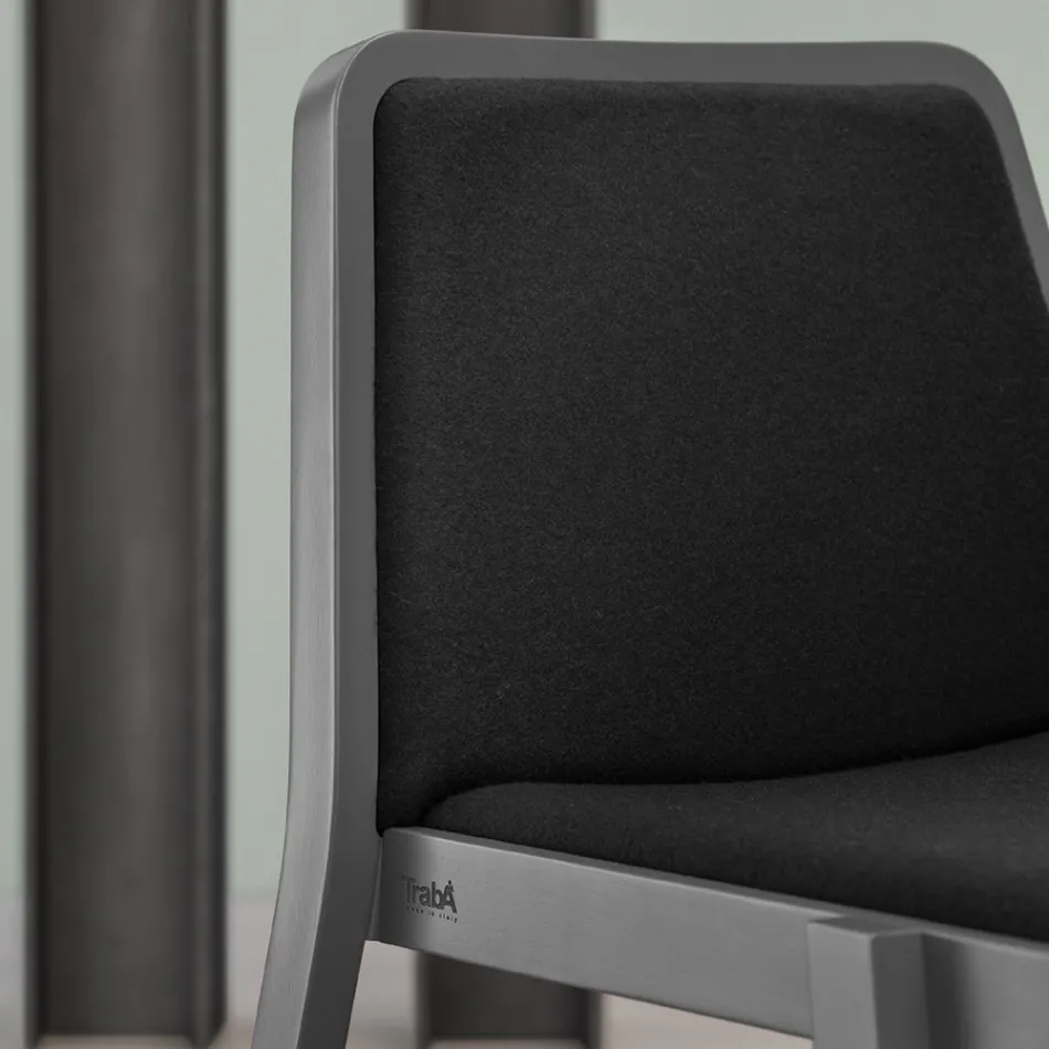 Sedia Impilabile in Legno con Seduta in Velluto Made in Italy, 2 Pezzi - Lipsia Viadurini