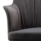 Sedia in Acciaio con Seduta Rivestita in Velluto Made in Italy - Arisa Viadurini