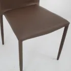 Sedia in ecopelle di design moderno Desio, per cucina o sala da pranzo Viadurini