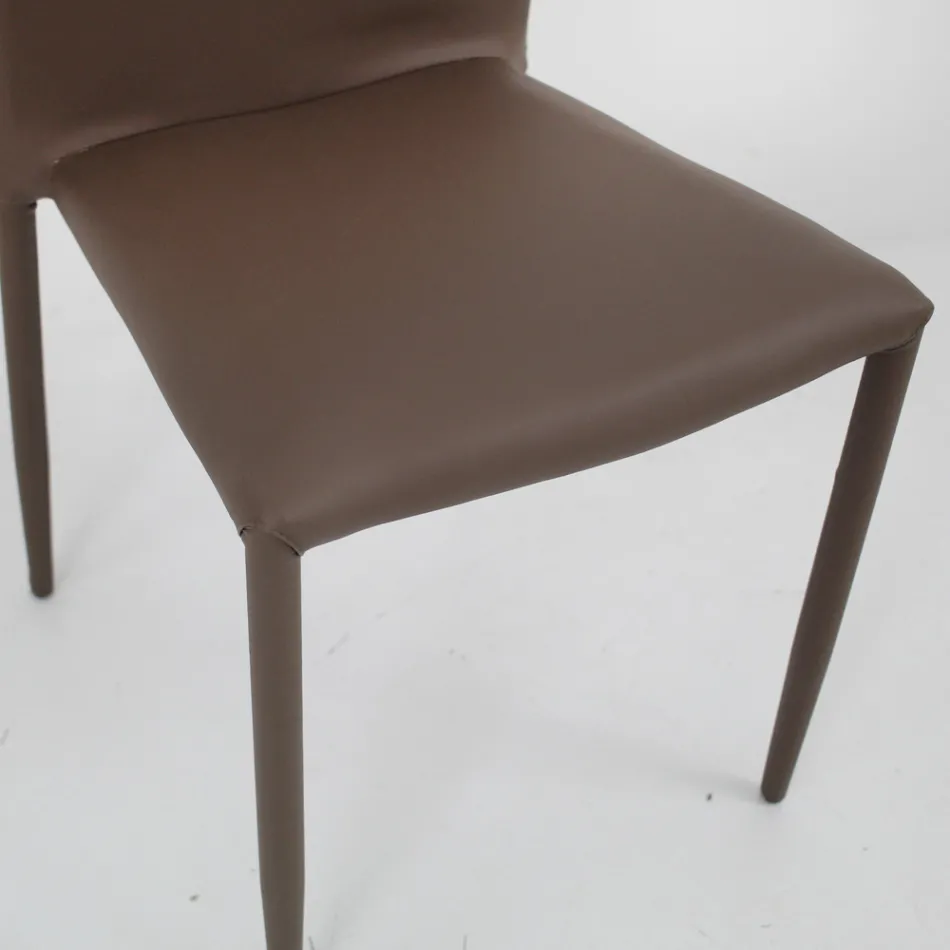 Sedia in ecopelle di design moderno Desio, per cucina o sala da pranzo Viadurini