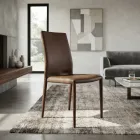 Sedia in ecopelle di design moderno Desio, per cucina o sala da pranzo Viadurini