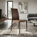 Sedia in ecopelle di design moderno Desio, per cucina o sala da pranzo