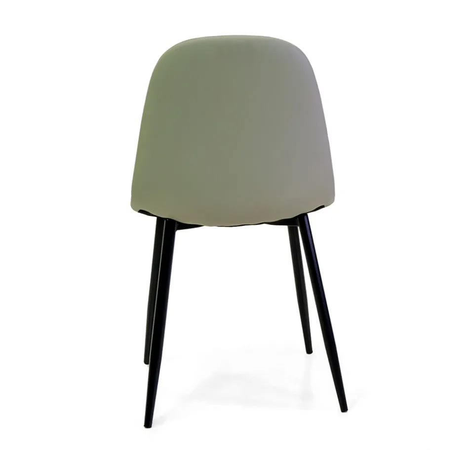 Sedia in Ecopelle di Diverse Finiture e Struttura in Metallo - Matita Viadurini