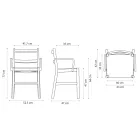 Sedia in Faggio Massello con Braccioli e Seduta Imbottita Made in Italy - Nora Viadurini