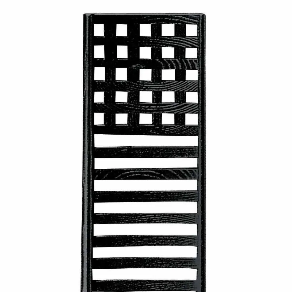 Sedia in Frassino Verniciato Nero con Seduta in Cotone Made in Italy - Merapio Viadurini