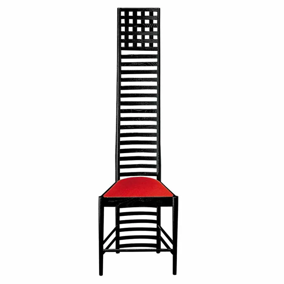 Sedia in Frassino Verniciato Nero con Seduta in Cotone Made in Italy - Merapio Viadurini