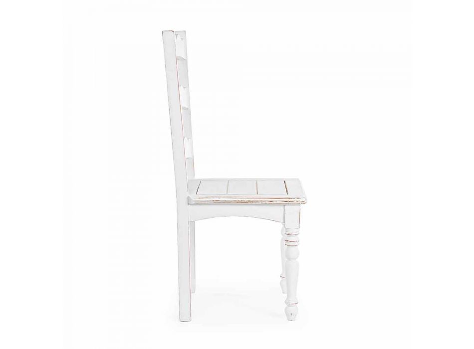 Sedia in Legno di Mango Massello di Design Classico Homemotion - Blanche Viadurini