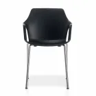 Sedia in Metallo e Polipropilene Impilabile Made in Italy, 4 Pezzi - Caramel Viadurini