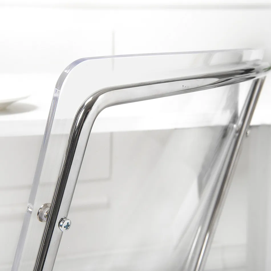 Sedia in Plexiglass Trasparente e Ferro Made in Italy 2 Pezzi - Charlotte Viadurini