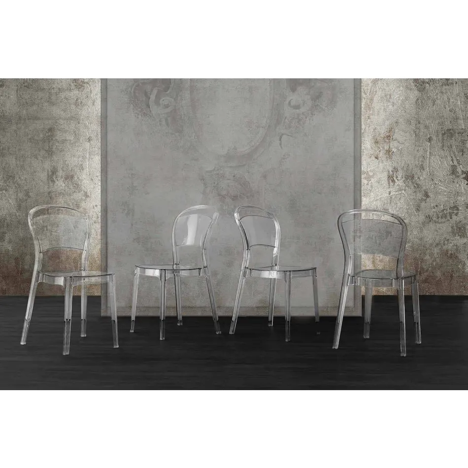 Sedia in Policarbonato Trasparente, Design Moderno - Yanis Viadurini