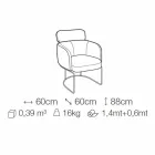 Sedia in Tessuto con Struttura in Metallo Nero di Lusso Made in Italy - Cacao Viadurini