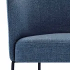 Sedia in Tessuto con Struttura in Metallo Nero di Lusso Made in Italy - Cacao Viadurini