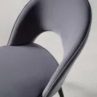 Sedia in Velluto con Gambe in Metallo Nero e Ottone Satinato, 4 Pezzi - Sibea Viadurini