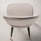 Sedia in Velluto con Gambe in Metallo Nero e Ottone Satinato, 4 Pezzi - Sibea Viadurini