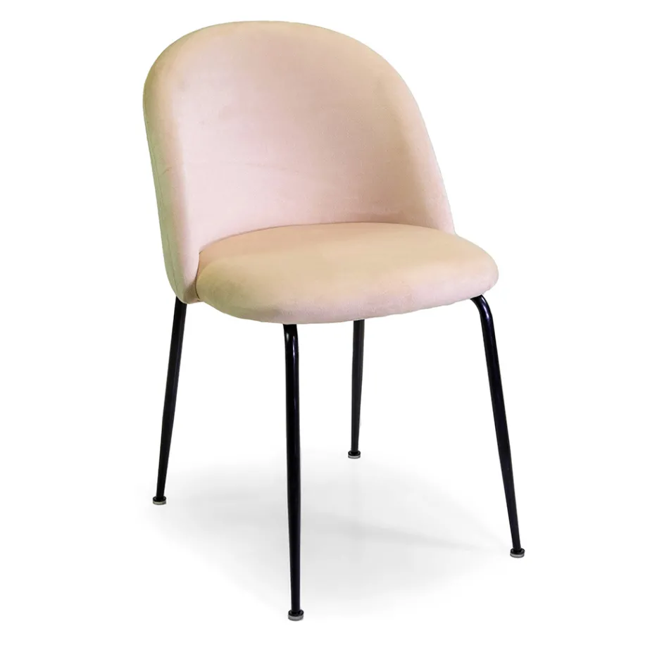 Sedia in Velluto e Struttura in Metallo di Diverse Finiture - Penna Viadurini