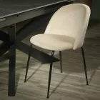 Sedia in Velluto e Struttura in Metallo di Diverse Finiture - Penna Viadurini